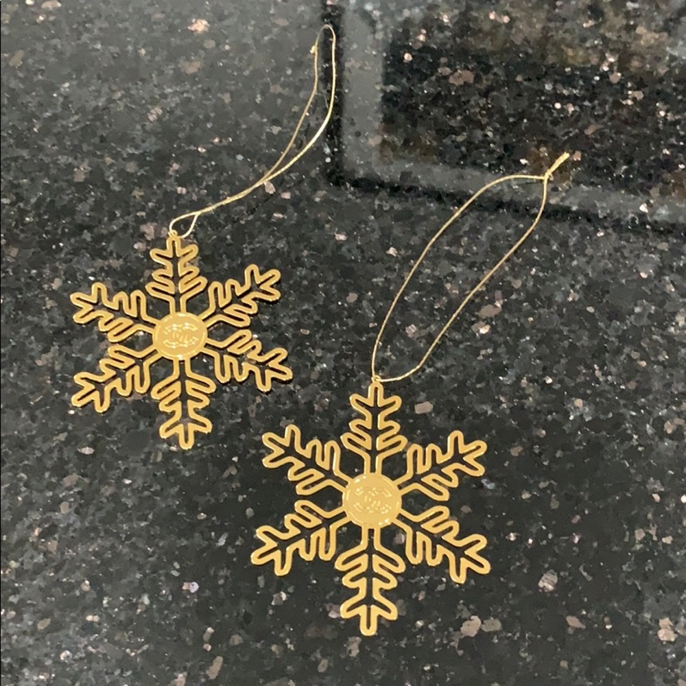 Chanel Snowflake CC Gold Metal Cutout Ornaments 2